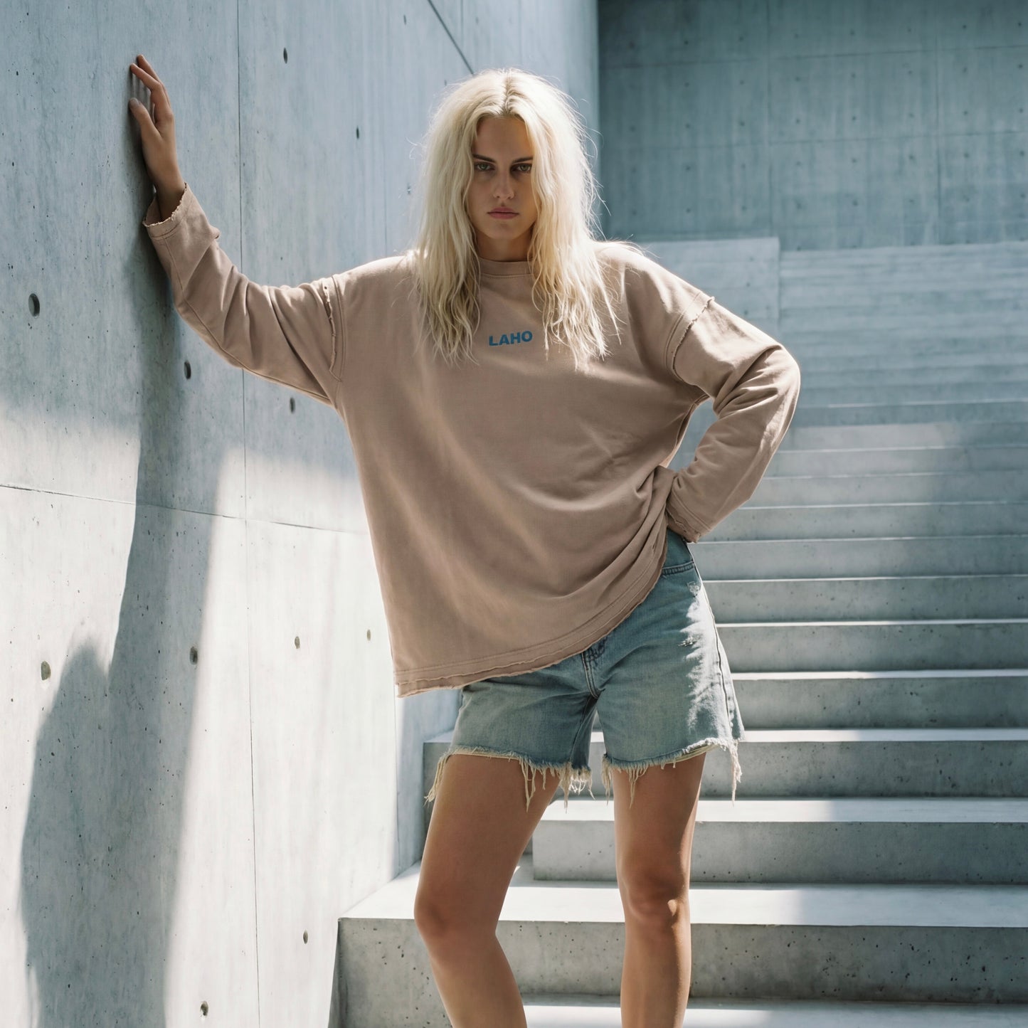 Embroidered Beige Sweatshirt