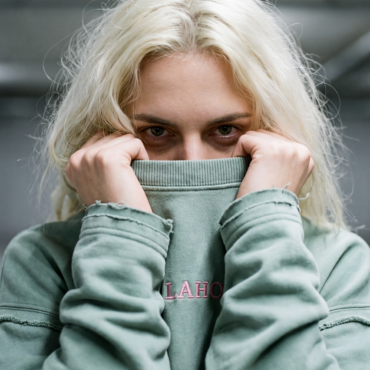 Embroidered mint green Sweatshirt
